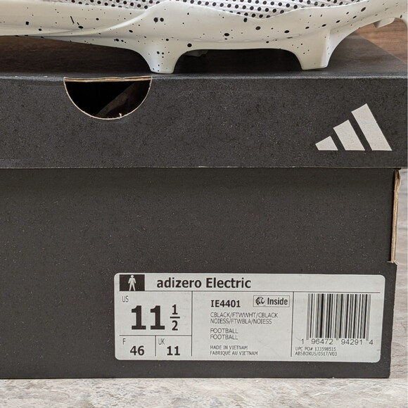 Adidas Adizero Electric Snack Attack Men\'s 11.5 Oreo Football Cleats IE4401 main image 9